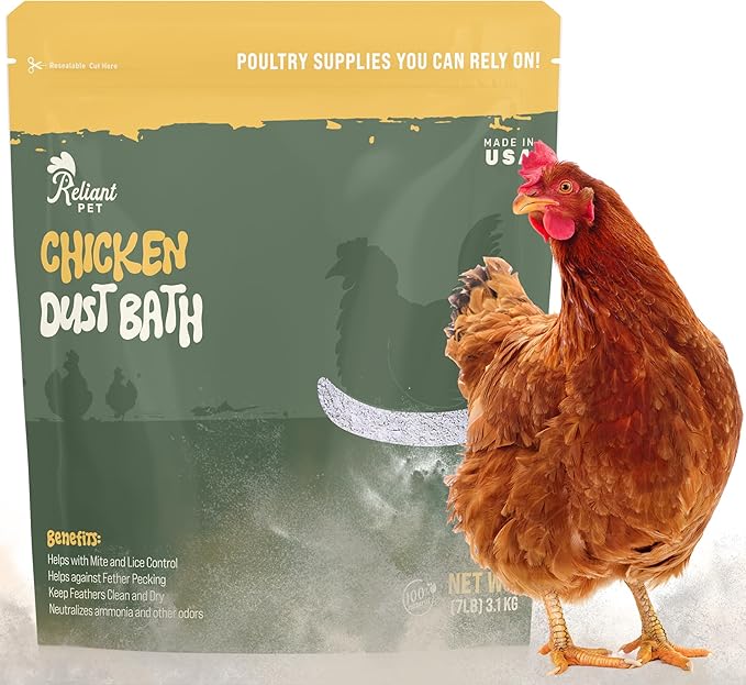 Chicken Dust Bath - 7lbs, Made in USA Natural Dust Bath for Chickens - Ideal Chicken Dust for Bath Tub Mix - Poultry Dust Powder for Chicken Coop-VerdiqueGarden