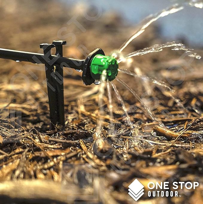 (25-Pack) - 1/4" Inch Universal Barbed Drip Emitter - Adjustable Flow 0-18.5 GPH Fit 1/4 (4-7mm) Drip Irrigation Tubing - Professional Grade (25 Pack Dripper Only)-VerdiqueGarden