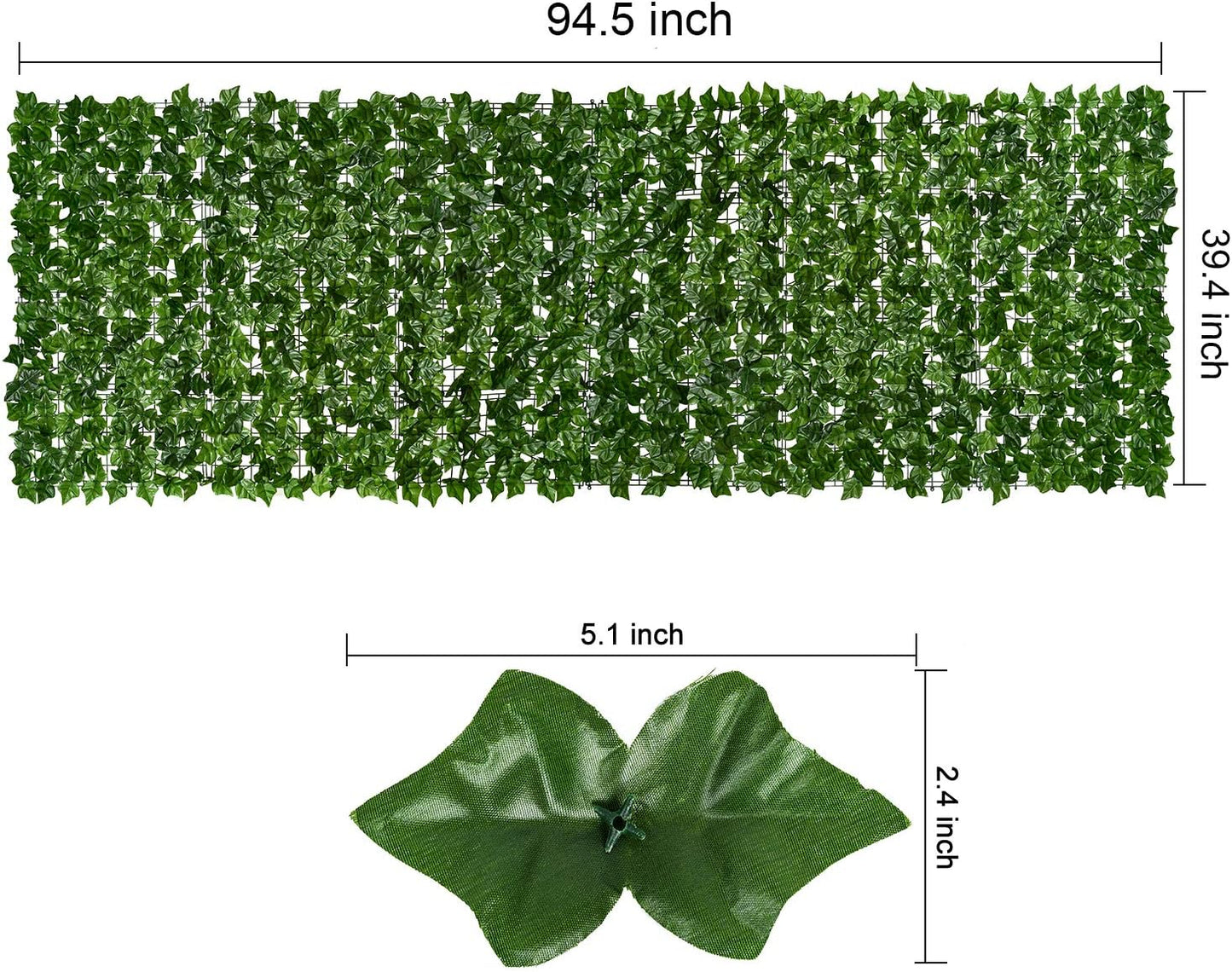 DearHouse 98.4x39.4in Artificial Ivy Privacy Fence Wall Screen, Artificial Hedges Fence and Faux Ivy Vine Leaf Decoration for Outdoor Garden Decor-VerdiqueGarden