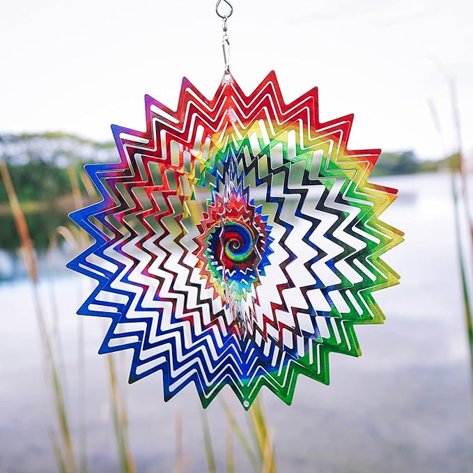 VP Home Celestial Planet Kinetic Wind Spinner for Yard and Garden Wind Spinner Outdoor Metal Large Hanging Plantary Decor 3D Garden Art Wind Sculpture Spinners Kinetic Art Garden Decorations-VerdiqueGarden