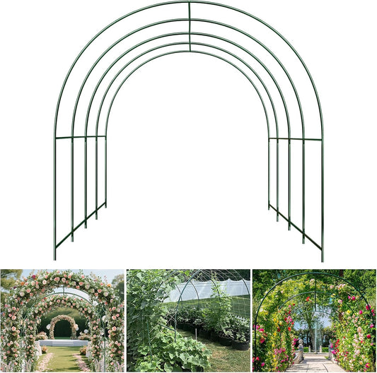 Large Garden Support Arch Frame for Climbing Plants, 13.1 x 7.05 x 7.22 ft Heavy Duty Plant Climbing Arbor Arch, Multi-Purpose Support Frame for Vines, Weddings & Backyard Decoration-VerdiqueGarden