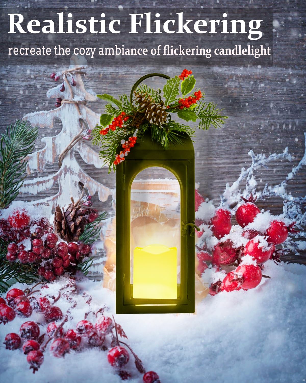 Bdor Lantern Decorative Candle Lantern 16 Inch Remote Vintage Decorations with Timer LED Metal Hanging Lantern for Home Outdoor Porch Decor Christmas Centerpieces for Tables-VerdiqueGarden