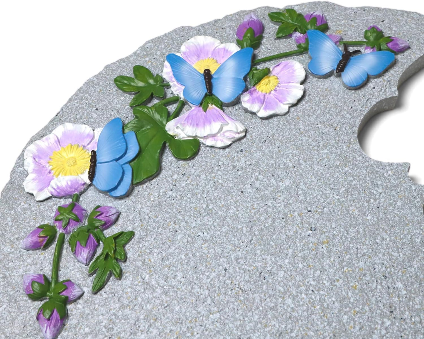 Let's Make Memories Personalized Garden Décor - Custom Garden Stone - Indoor/Outdoor - for Mom or Grandma - for Her - Engraved - Butterfly Cutout - Durable Resin - Large Round Stone-VerdiqueGarden