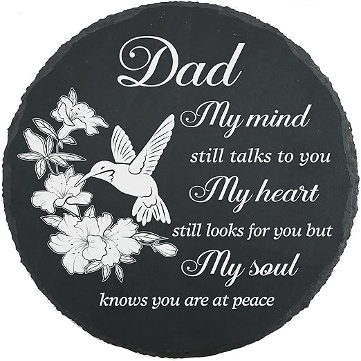 Dad Memorial Stone for Garden Memorial Plaque Father Sympathy Stepping Stone for Loss of Father in Loving Memory of Dad Memorial Grave Stone TNA21-VerdiqueGarden