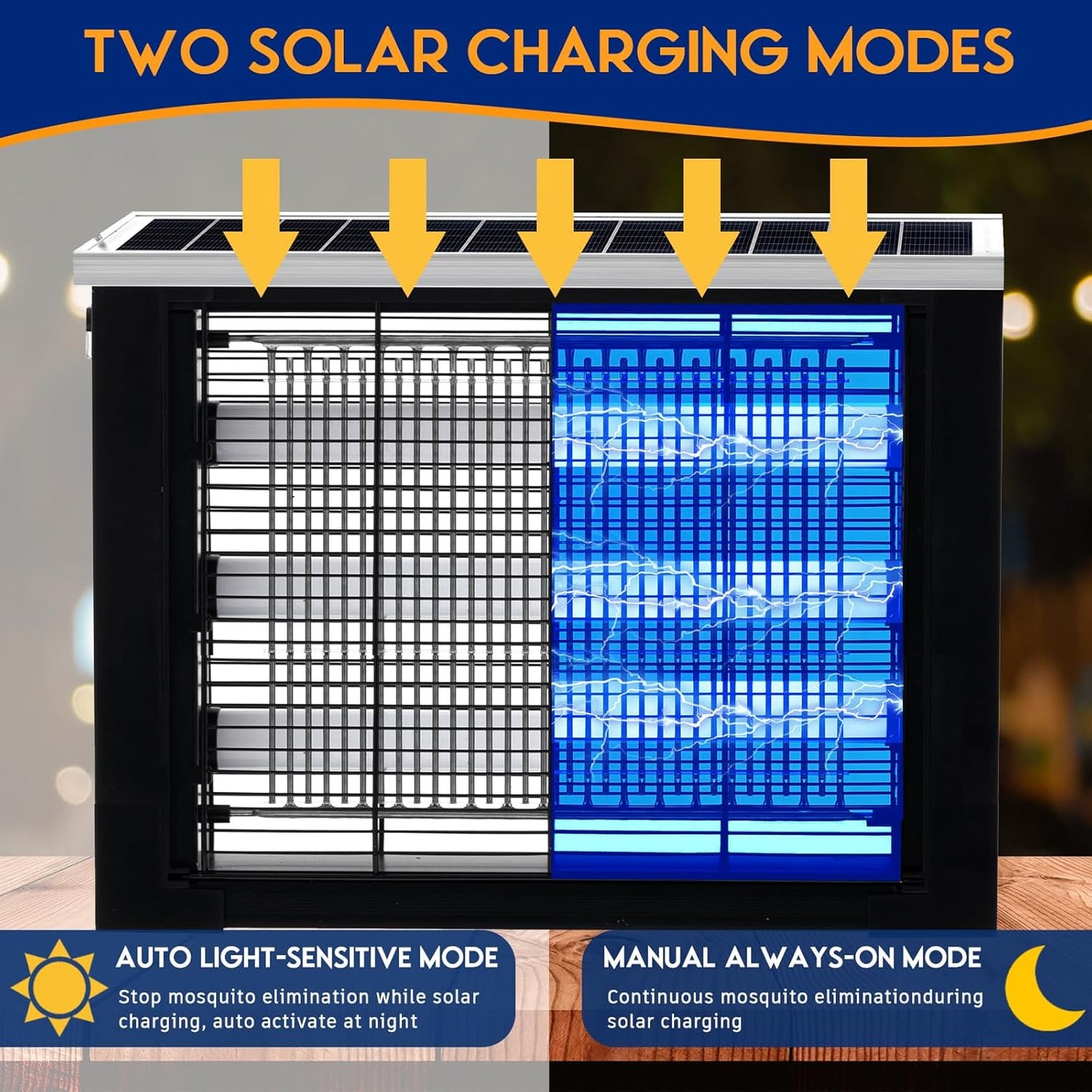 Qualirey 2 Pcs Solar Bug Zapper Outdoor Waterproof Mosquito Zapper with 3000v High Powered Rechargeable Electric Mosquito Killer with Grounding Bracket Fly Insect Trap for Patio Garden-VerdiqueGarden