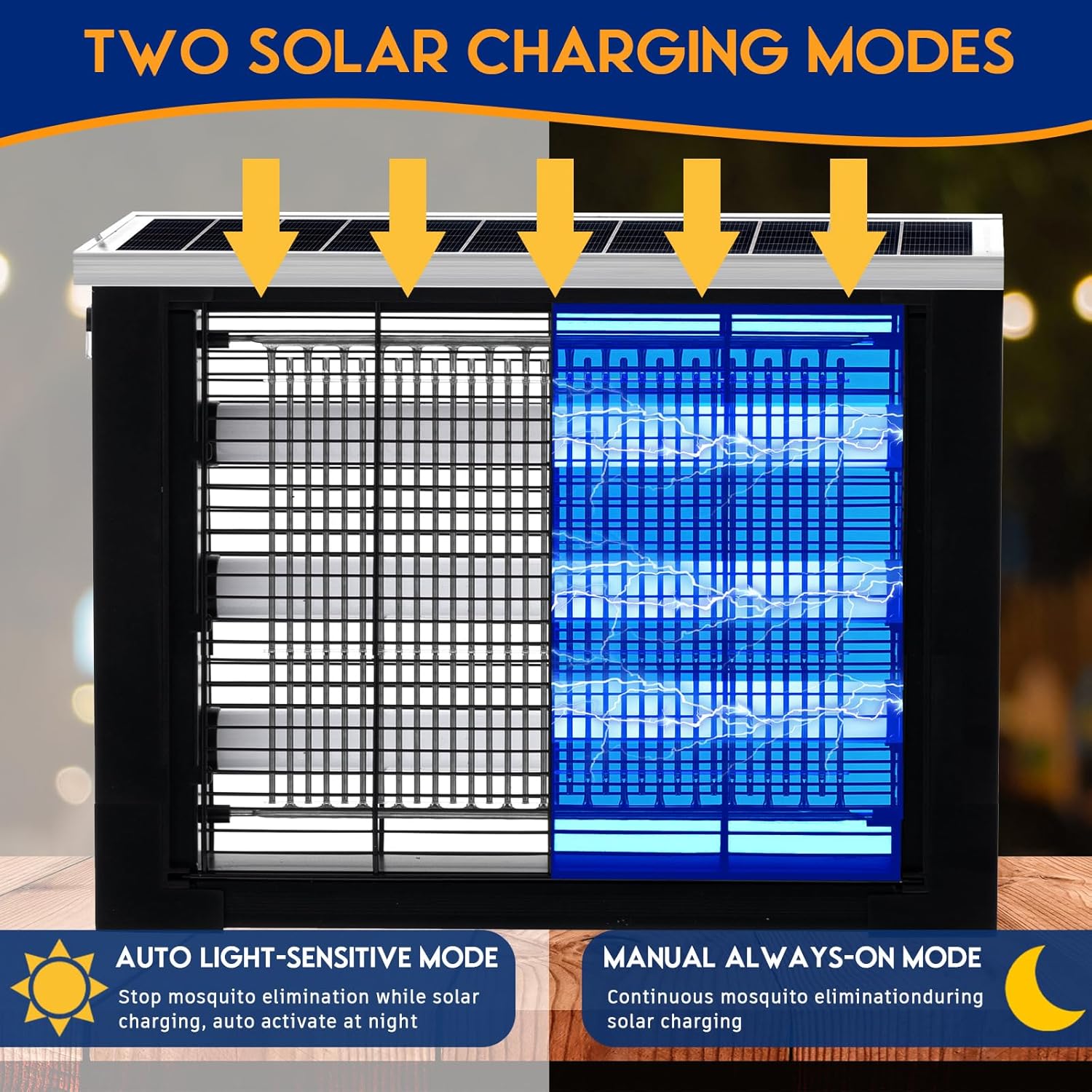 Qualirey 2 Pcs Solar Bug Zapper Outdoor Waterproof Mosquito Zapper with 3000v High Powered Rechargeable Electric Mosquito Killer with Grounding Bracket Fly Insect Trap for Patio Garden-VerdiqueGarden