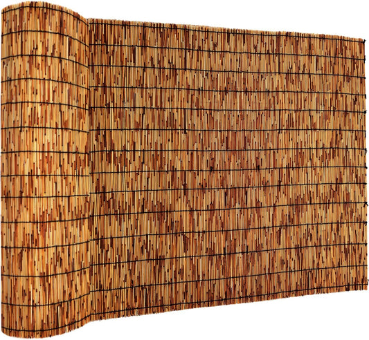 Bamboo Fencing–Handwoven,Bamboo Wall Panel Outdoor Privacy Reed Screening for Garden,Balcony,Backyard,Patio,2ftx16ft-VerdiqueGarden