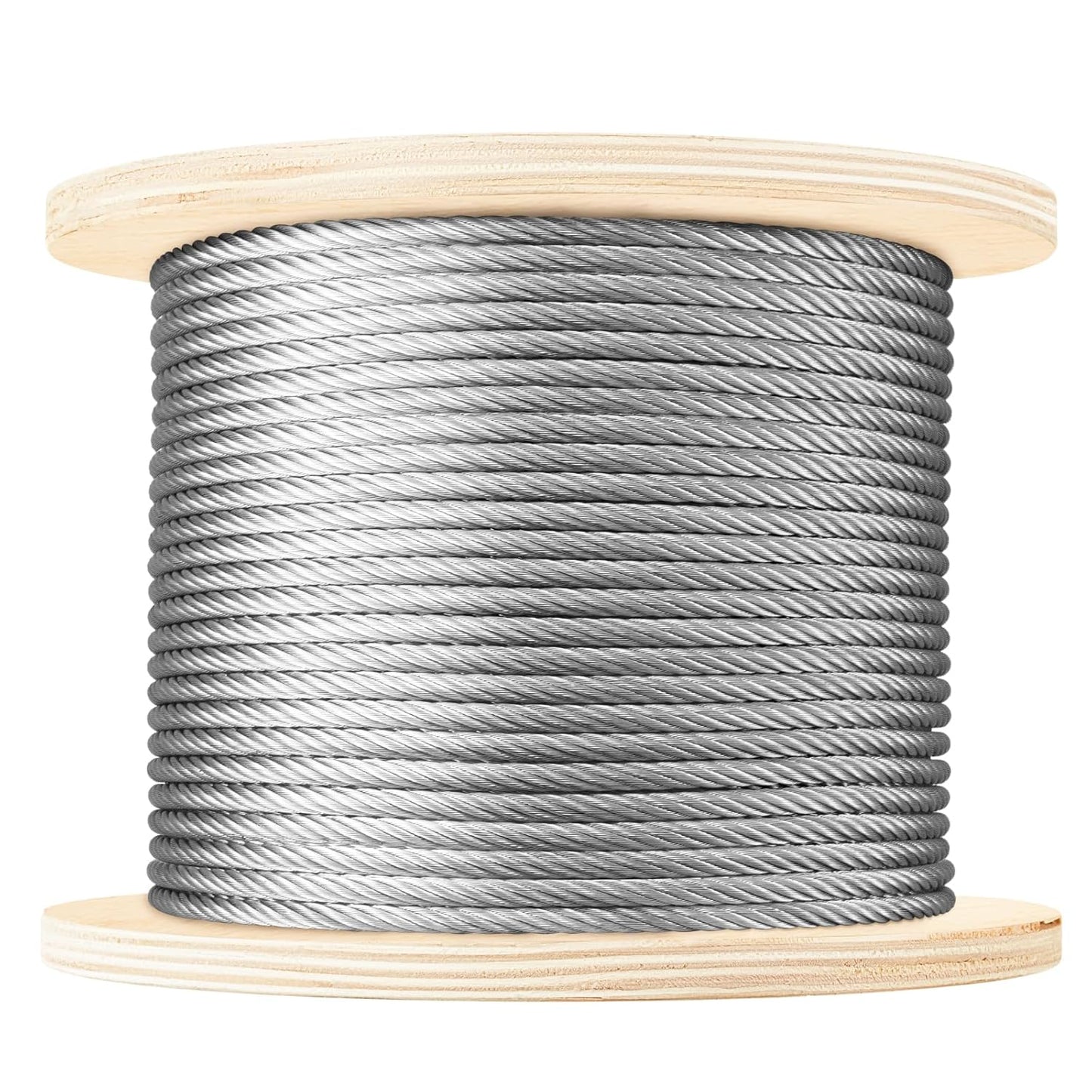NEREUS 1/4" Stainless Steel Cable 400FT, 7x19 Strand Heavy-Duty Wire Rope, 6400 lbs Breaking Strength for Backyard Zipline, Deck Railing, Clotheslines and Outdoor Use-VerdiqueGarden