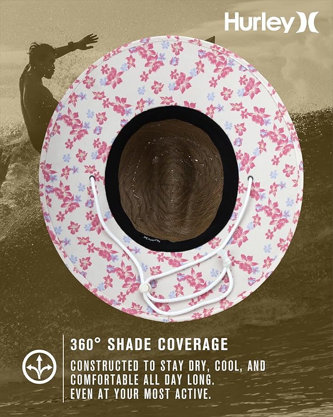 Hurley Women's Straw Hats - Real Straw Hat Medium Brim and Adjustable Chin Strap-VerdiqueGarden