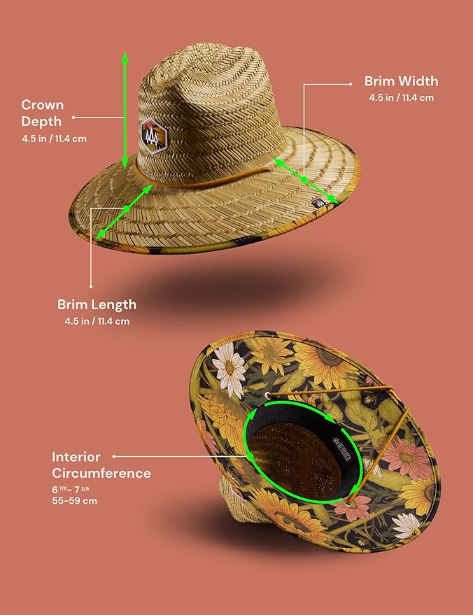 Straw Hat for Men & Women | Lifeguard Hat, Beach Hat & Sun Hat | UPF 50+ Wide Brim for Sun Protection | One Size | Hemlock-VerdiqueGarden