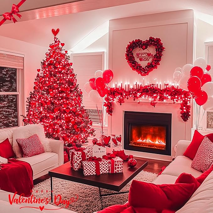 JMEXSUSS Red Christmas Lights Clear Wire, 66ft 200 LED Red Christmas String Lights Outdoor Indoor Plug in, 8 Modes Red String Twinkle Fairy Lights for Room Party Tree Decorations-VerdiqueGarden