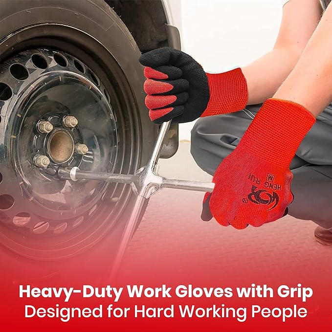 10 OR 20 Pairs Work Gloves–Heavy Duty Rubber Coated Safety Work Gloves–Multipurpose Gloves-VerdiqueGarden