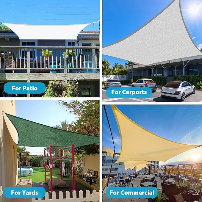 Amagenix Sun Shade Sail 16'X20' Curved Edge Outdoor Shade Canopy Turquoise Mixed Breathable 95% UV Block Shade Cloth for Patio Garden Backyard (We Make Custom Size)-VerdiqueGarden