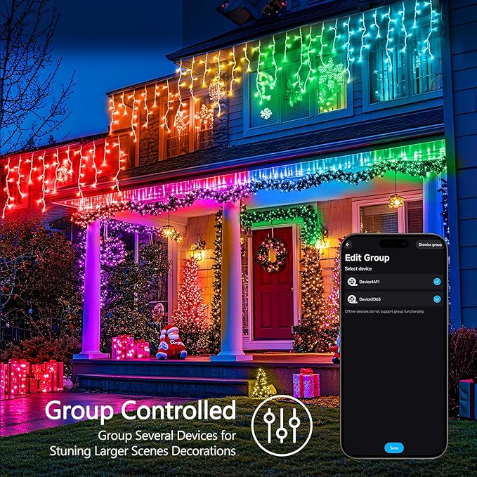 JMEXSUSS 200 LED RGB String Light Outdoor Indoor, Christmas Lights Outdoor Clear Wire Christmas Lights Plug in for Bedroom Tree Room Party Birthday Decorations-VerdiqueGarden