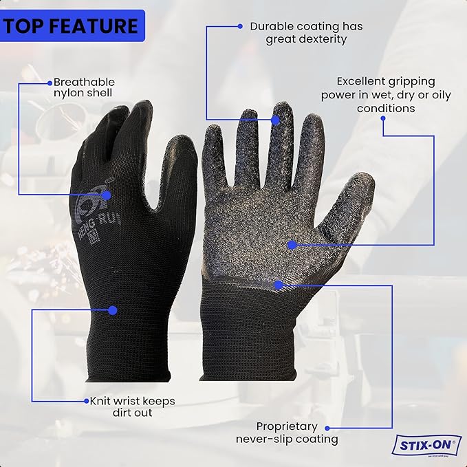 10 OR 20 Pairs Work Gloves–Heavy Duty Rubber Coated Safety Work Gloves–Multipurpose Gloves-VerdiqueGarden