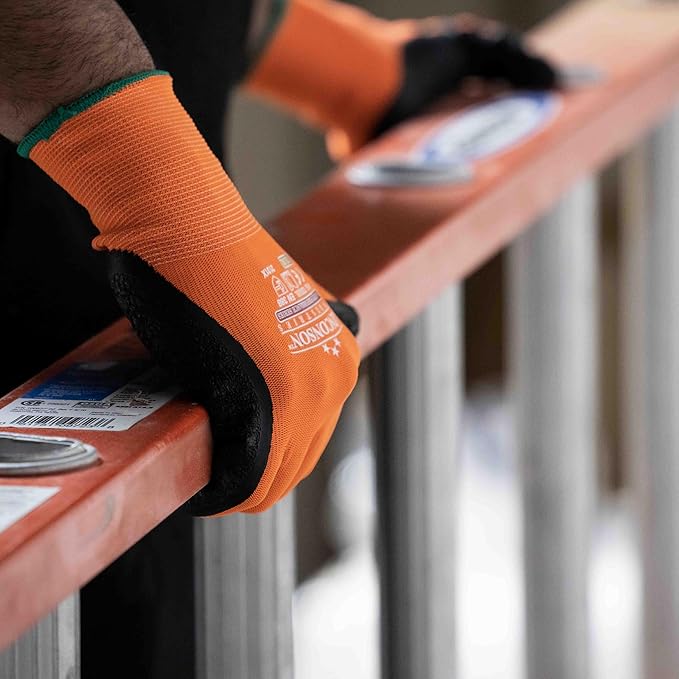 linconson 12 Pack Safety Performance Series Construction Mechanics Wrinkle Latex Work Gloves-VerdiqueGarden