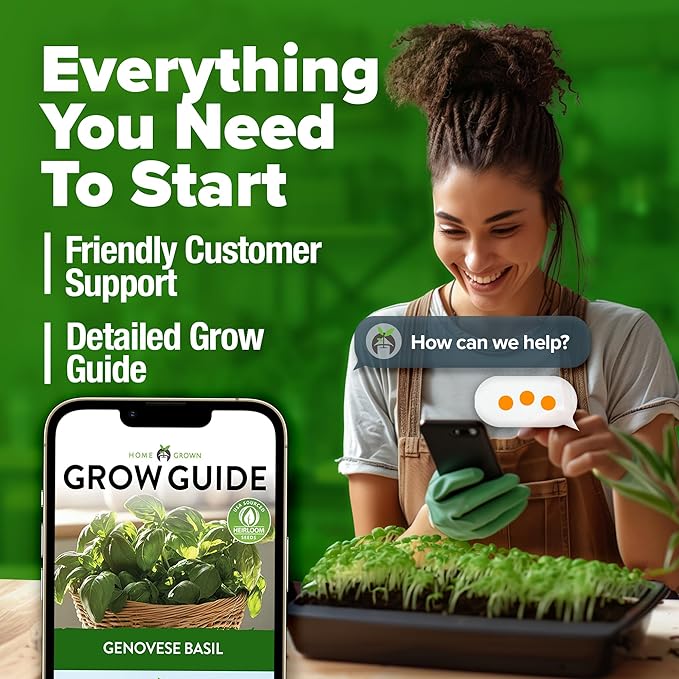 HOME GROWN 𝗨𝗦𝗔 𝗣𝗥𝗘𝗠𝗜𝗨𝗠 Genovese Basil Seeds Pack 1,750+ High Germination 𝗡𝗢𝗡-𝗚𝗠𝗢 Heirloom Seeds (Ocimum basilicum) Herb Seeds for Planting Indoor & Outdoor Gardening, for Culinary Use-VerdiqueGarden