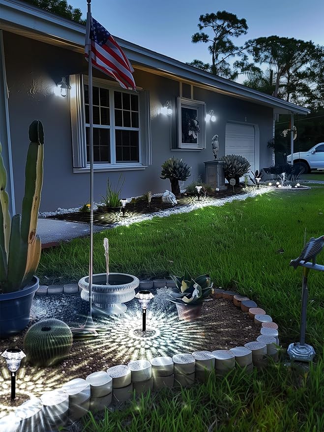 SOLPEX Solar Pathway Lights Garden Decor for Yard, Garden Lights Solar Powered Waterproof Landscape Lighting, Solar Outdoor Lights Porch Decor for Path Walkway Driveway (6 Pack Cold White)-VerdiqueGarden