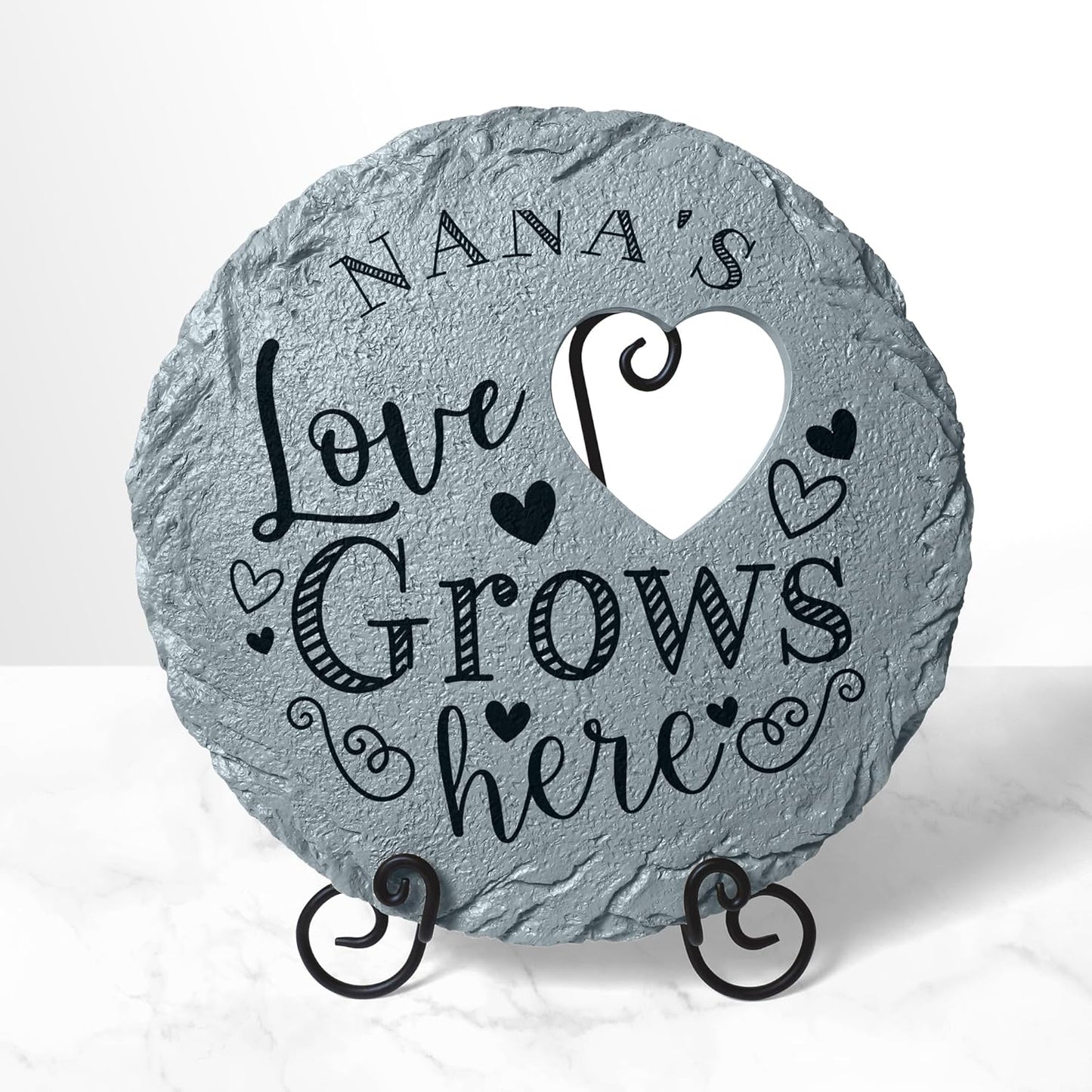 Let's Make Memories Personalized Garden Stone - Resin - Custom Garden Décor - Heart Stepping Stone - for Dad - for Father's Day-VerdiqueGarden
