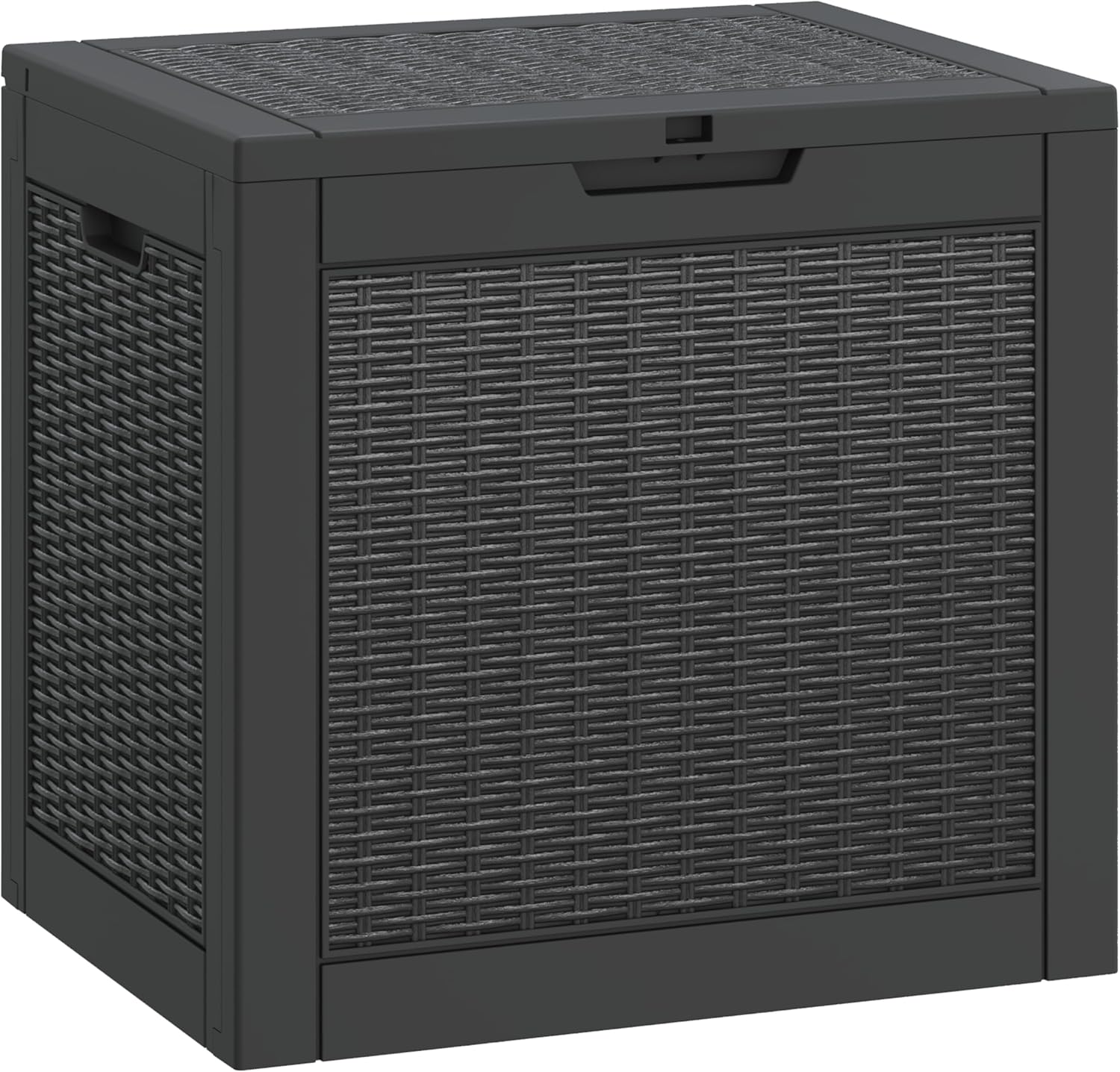 Deck Box, 31 Gallon Resin Outdoor Storage Box, Waterproof and UV Resistant Lightweight Storage Deck Box for Garden Tools, Supplies-VerdiqueGarden