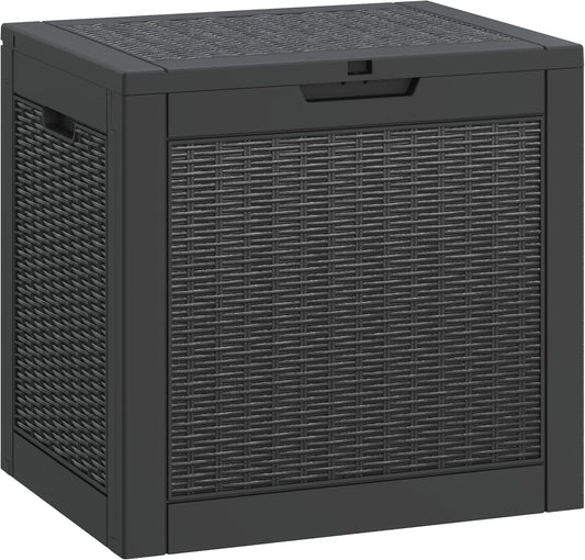 Deck Box, 31 Gallon Resin Outdoor Storage Box, Waterproof and UV Resistant Lightweight Storage Deck Box for Garden Tools, Supplies-VerdiqueGarden