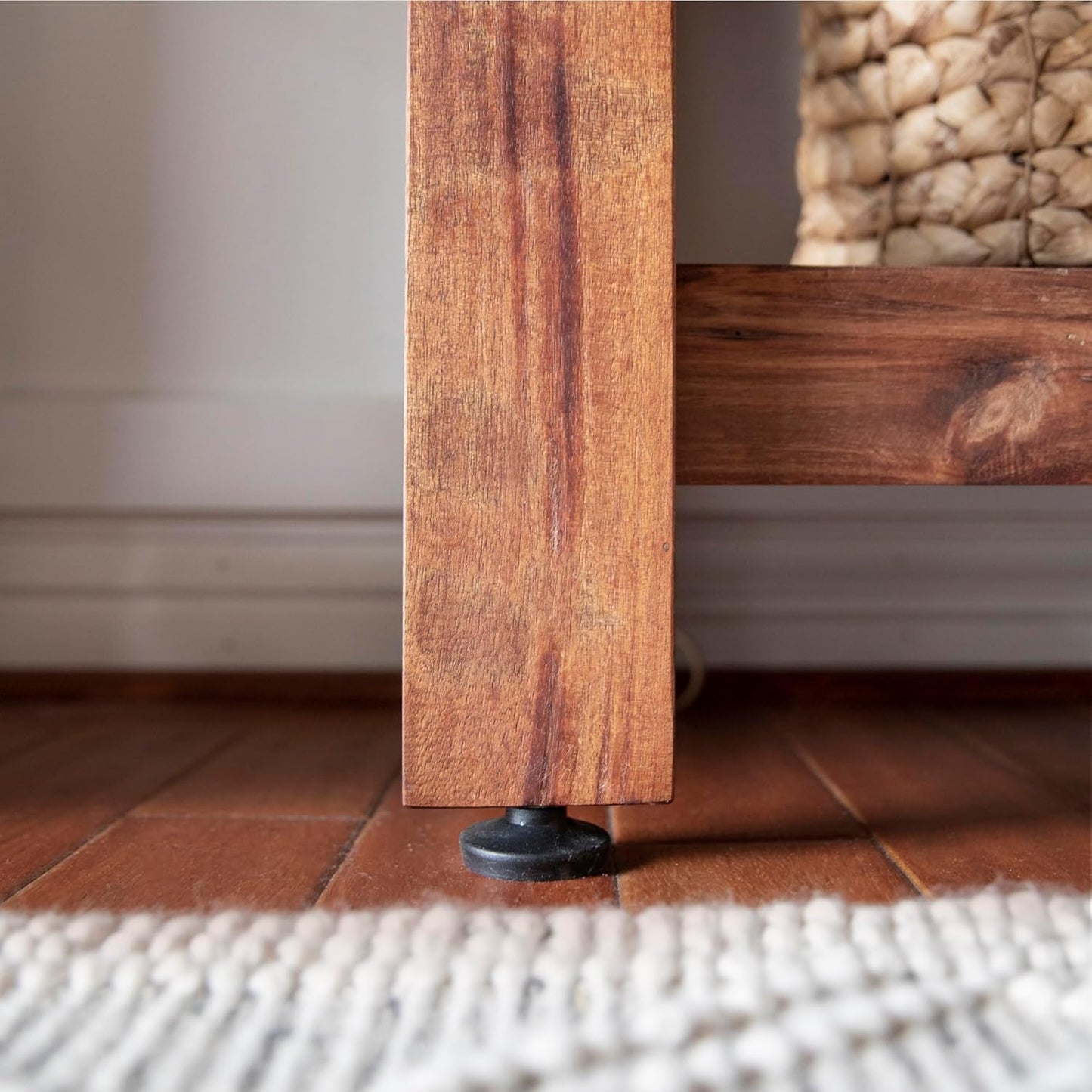 Backyard Discovery 48" Acacia Wood Farmhouse Narrow Console Table with Lower Slat Storage Shelf, Water-Resistant Design for Patio, Deck, Entryway, Living Room, Sofa Table, Indoor or Outdoor Use-VerdiqueGarden