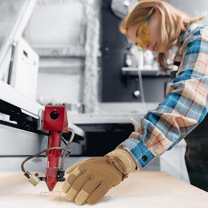 HLDD HANDLANDY Work Gloves for Women and Ladies, Leather Gardening Gloves Flexible Mechanic Working Gloves-VerdiqueGarden