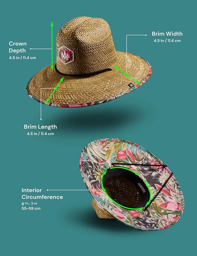Straw Hat for Men & Women | Lifeguard Hat, Beach Hat & Sun Hat | UPF 50+ Wide Brim for Sun Protection | One Size | Hemlock-VerdiqueGarden