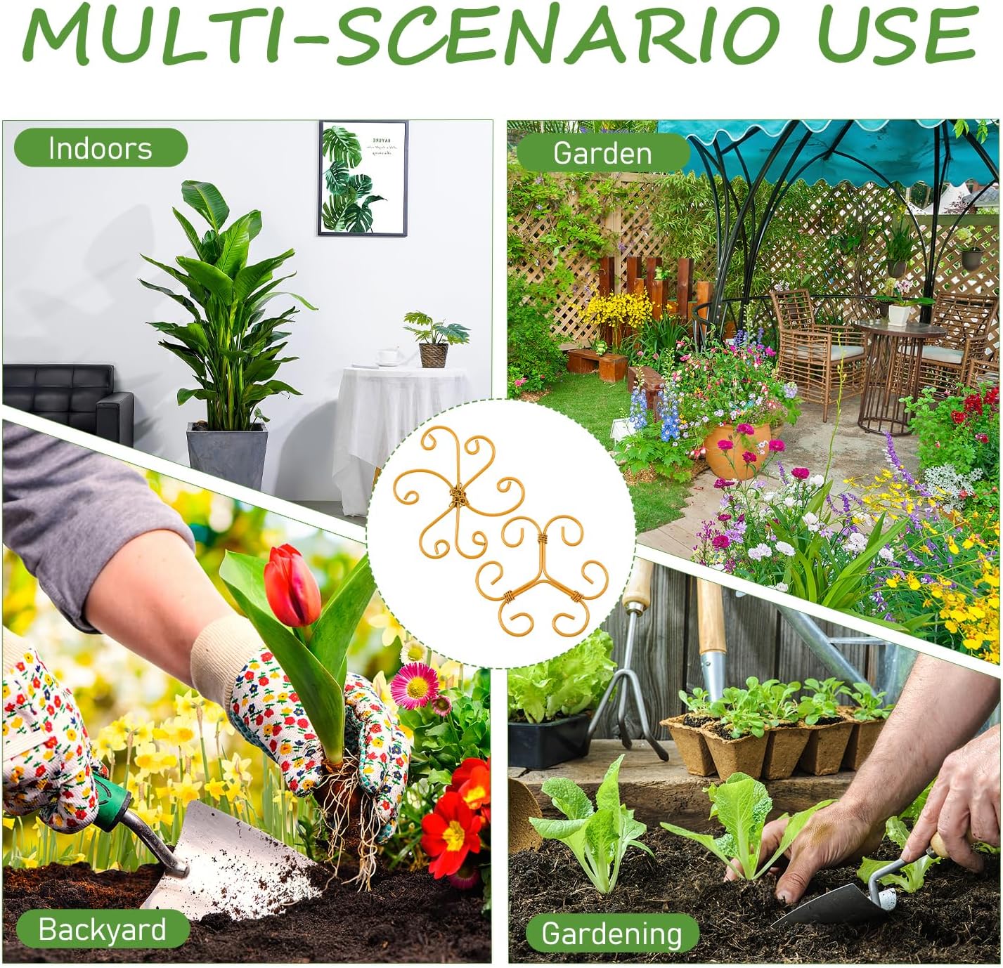 4-Pack Plant Stem Support, Plant Stabilizer for Indoor Plants, Monstera Plant Support System, Plant Stem Holder for Fixing Green Plants and Vines (A+B)-VerdiqueGarden