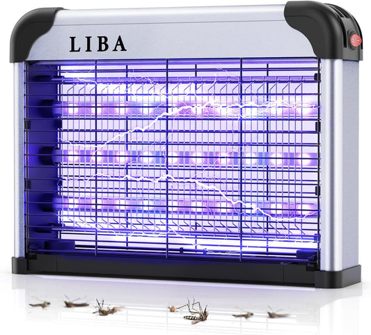 LiBa LED Indoor Bug Zapper, Electric Mosquito Killer Fly Zapper with Dual UV Wavelength Attraction, High Voltage Fly Trap Mosquito Trap Over 10-Year Lifespan LED Bulbs Light, Safe for Kids/Pets-VerdiqueGarden