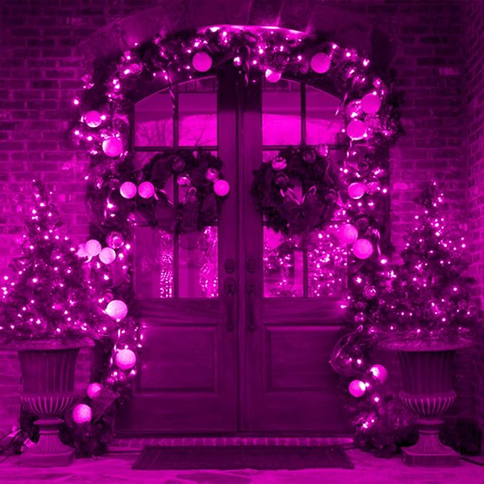 weillsnow Pink Halloween Lights Outdoor, 164 FT 500 LED String Lights Plug in, 8 Modes Waterproof Fairy Lights for Valentines Day, Halloween, Party, Wedding, Bedroom, Garden Decorations-VerdiqueGarden