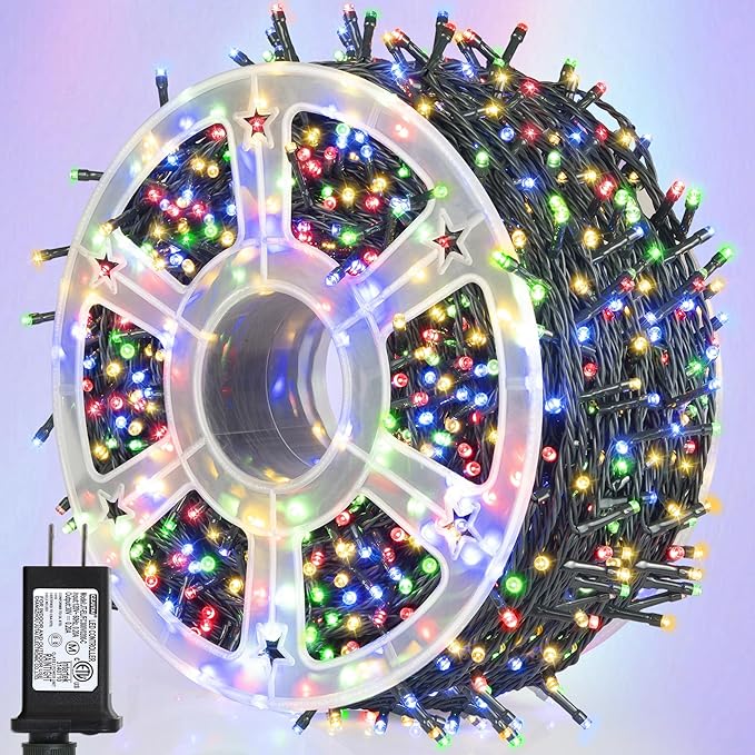 weillsnow 500 LED Multicolor Outdoor Christmas Lights, 164Ft Plug in Waterproof String Lights, 8 Modes with Memory for Outdoor Indoor Garden Halloween Christmas Decorations (Multicolor)-VerdiqueGarden