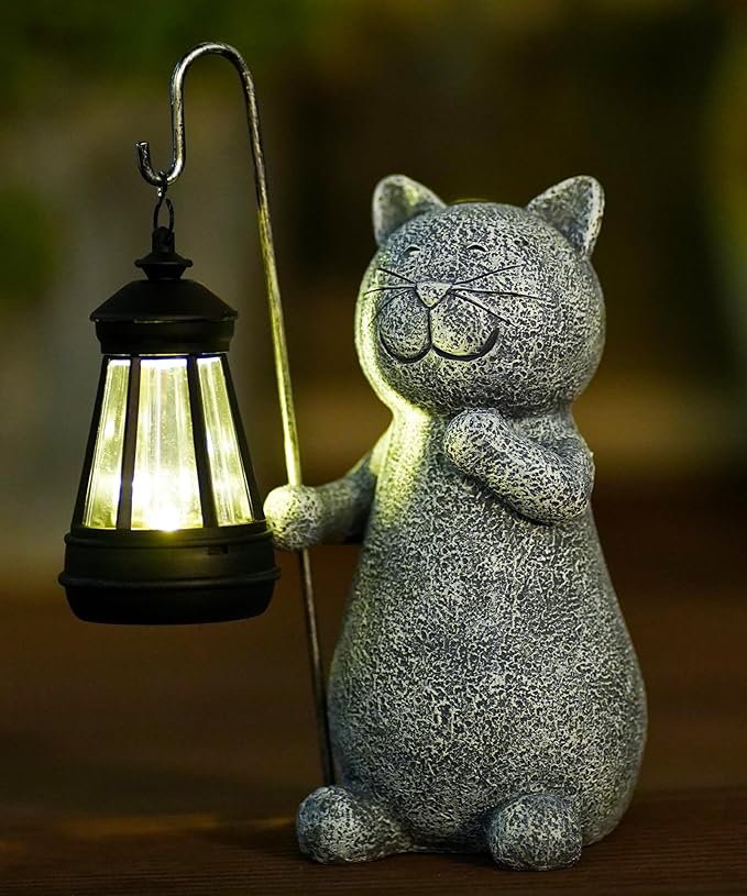 Solar Statue for Garden Decoration: Outdoor Sculpture for Yard Lawn Home House Balcony Patio - Unique Housewarming Gift for Lover Mom Women Grandma-VerdiqueGarden