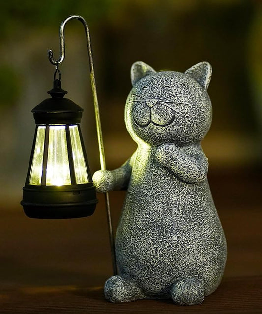 Solar Statue for Garden Decoration: Outdoor Sculpture for Yard Lawn Home House Balcony Patio - Unique Housewarming Gift for Lover Mom Women Grandma-VerdiqueGarden