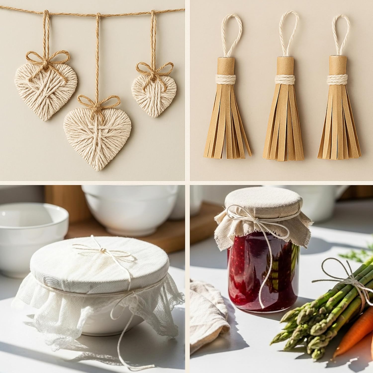 Organic Butcher’s Twine 100 Feet for Cooking & Trussing Meat– 1.2mm Heavy Duty Natural Cotton Kitchen String, Food-Safe & Oven-Safe for Turkey, Baking, BBQ & Crafts-VerdiqueGarden