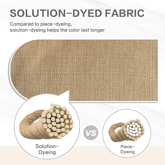 Aoodor 19" x 19" x 5" Tufted Outdoor Chair Cushions, Water Resistant & Fade Resistant Polyester Dining Chair Pads with 2 Straps for Patio Furniture, Set of 4-VerdiqueGarden