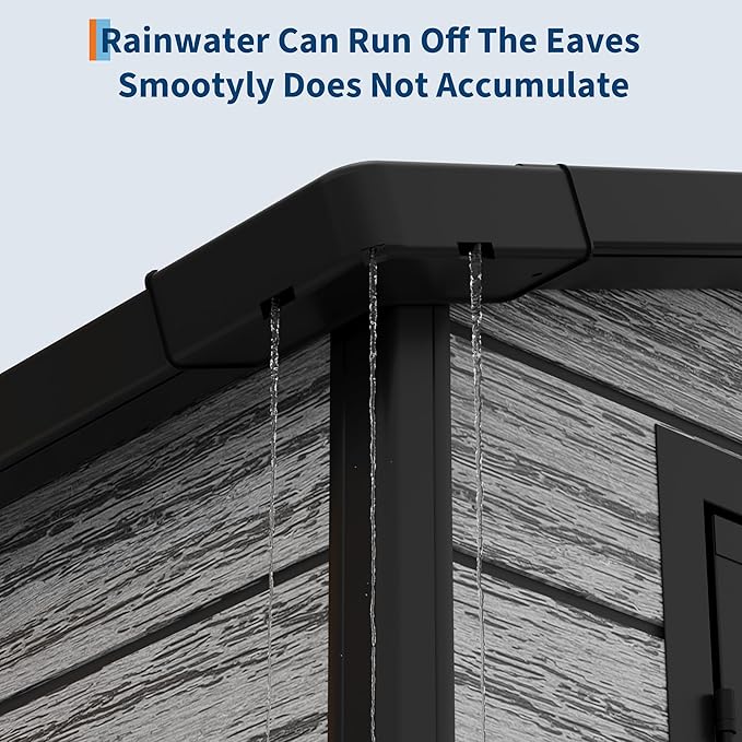 All-Weather Plastic Shed with Window, Outdoor Resin Garden Shed with Lockable Door and Vents, Outdoor Resin Storage Sheds for Backyard, Patio, Lawn, Tool, Bike-VerdiqueGarden