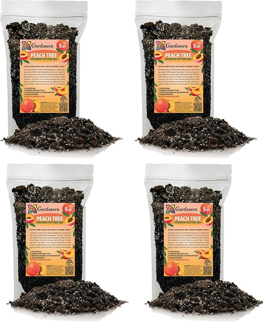 Premium Peach Potting Soil Mix - Optimal Nutrient-Rich Blend for Thriving and Juicy Peaches - 20 Quart-VerdiqueGarden