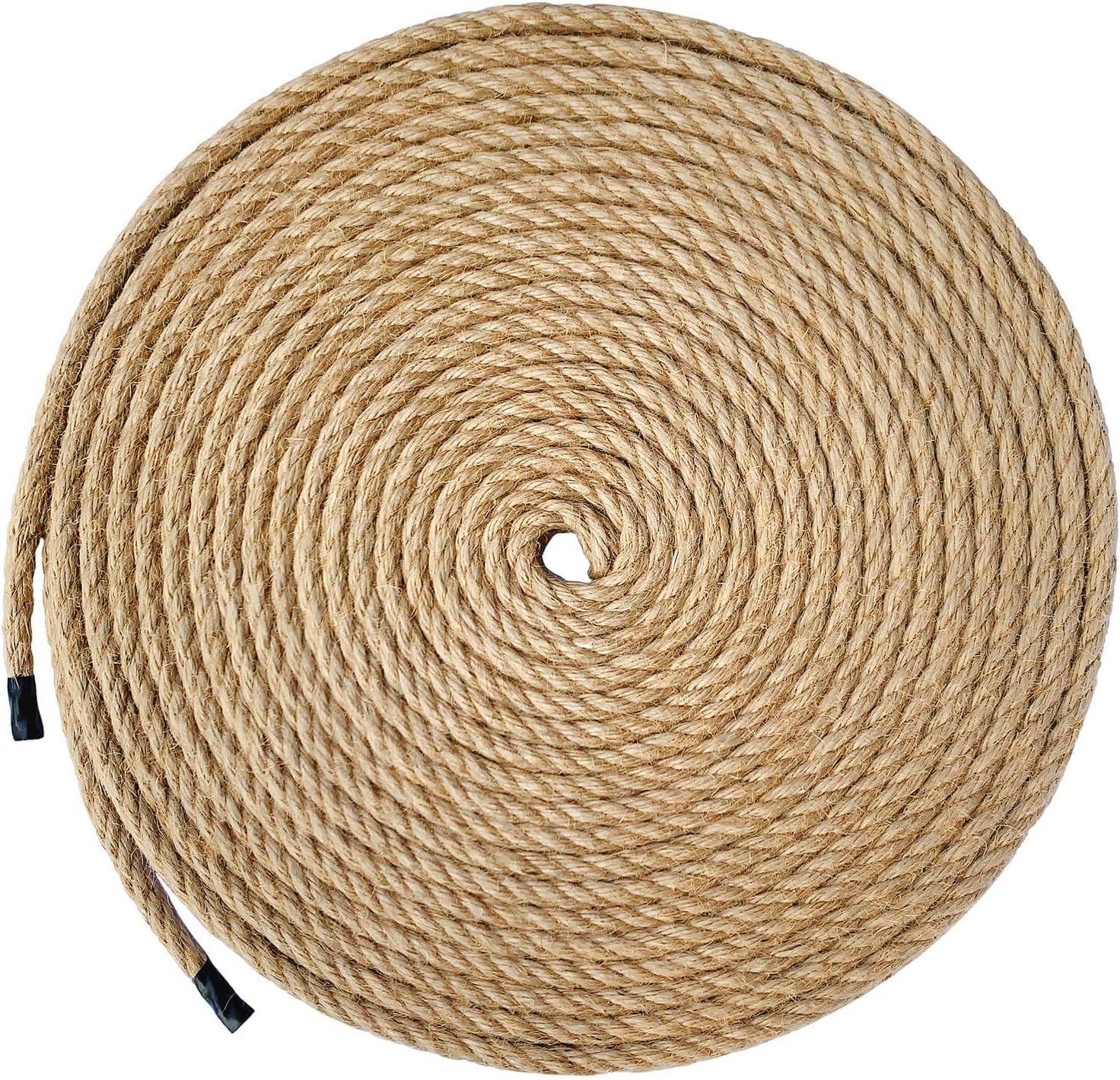 Jute Rope, 55 Feet 8mm Heavy Duty Twine - Perfect for Cat Scratching Posts, Crafts, Bundling, Gardening Decor and Hanging (8mm*55ft)-VerdiqueGarden