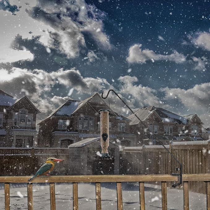 Ashman Deck Hook 32-Inch (2 Pack), Double Forged Solid Metal Single Piece Rod, Ideal for Bird Feeders, Plant Hangers, Coconut Shell Hanging Baskets, and Lanterns.-VerdiqueGarden