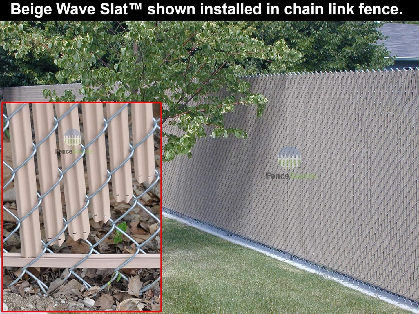 Wave Slat (9 Colors) Single Wall Bottom Locking Privacy Slat for 4', 5', 6', 7' and 8' Chain Link Fence (8 ft, Redwood)-VerdiqueGarden