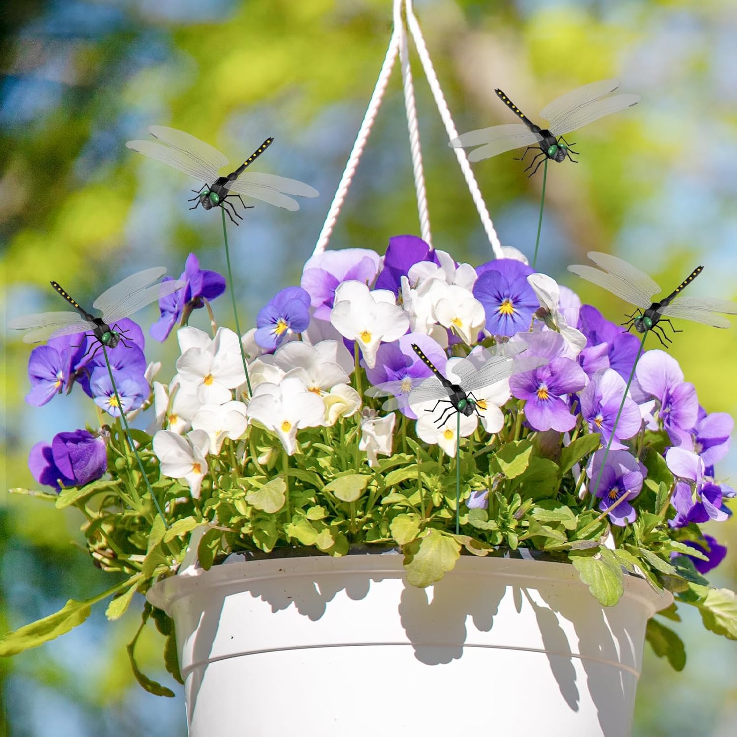 NiHome 12-Pack Large Dragonfly Clip Decoration Set for Garden, Hat, Pet, Indoor & Outdoor Display, Easy Installation Realistic Waterproof PVC Dragonflies (Black)-VerdiqueGarden