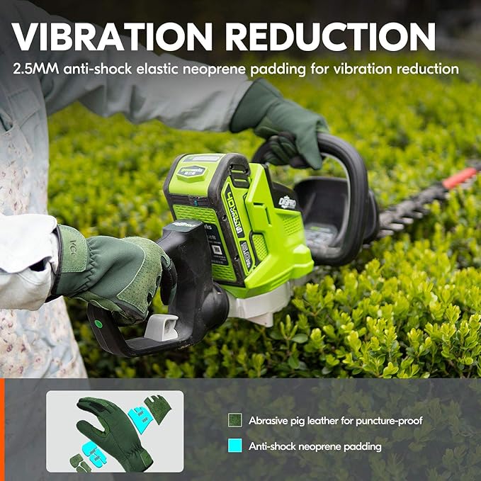 Vgo... 1-Pair Ladies' Synthetic Leather Gardening Gloves, Puncture-proof, Thornproof, Durability & Anti-shock Work Gloves, Touchscreen (Size M, Green, SL7471)-VerdiqueGarden