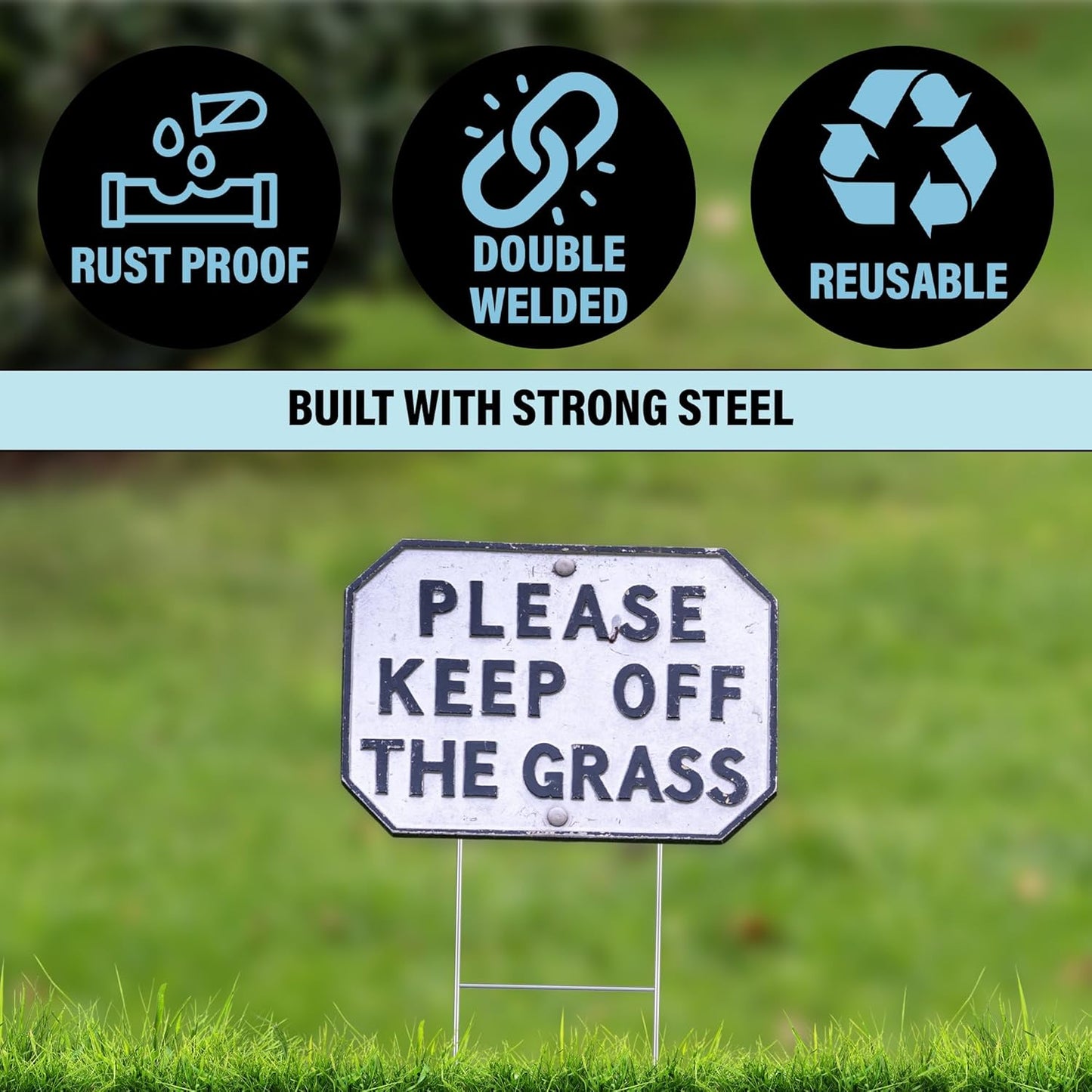 Tacmaster Wire Metal Yard and Sign H Stakes – Durable Blank Lawn Sign Posts for 4mm Corrugated Panels, Real Estate Signs, Waterproof and Wind Resistant, Ideal for Outdoor Use, 30"x10" – 50 Pack-VerdiqueGarden