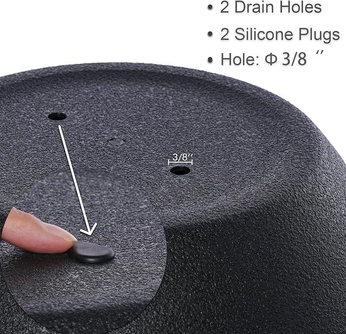 12 Inch 2 Pack Large Hanging Planters for Indoor Outdoor Plants, Plastic Hanging Basket Pots for House Plants Flowers, Black-VerdiqueGarden