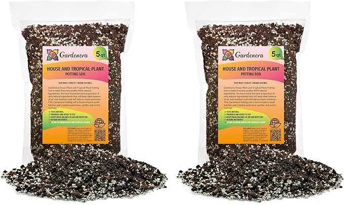 House Plant and Tropical Plant Potting Soil - Re-Potting Soil for All Types of Indoor House Plants - 10 Quart-VerdiqueGarden