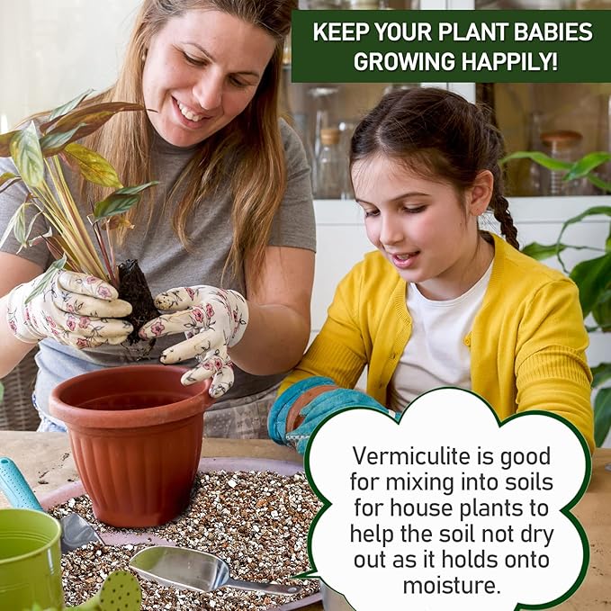 10QT Horticultural Vermiculite Bulk, Organic Vermiculite for Plants, Course Grade Vermiculite for Gardening, for houseplants, for Mushrooms, to Maintain Soil Moisture and Plant Growth(2-4mm)-VerdiqueGarden