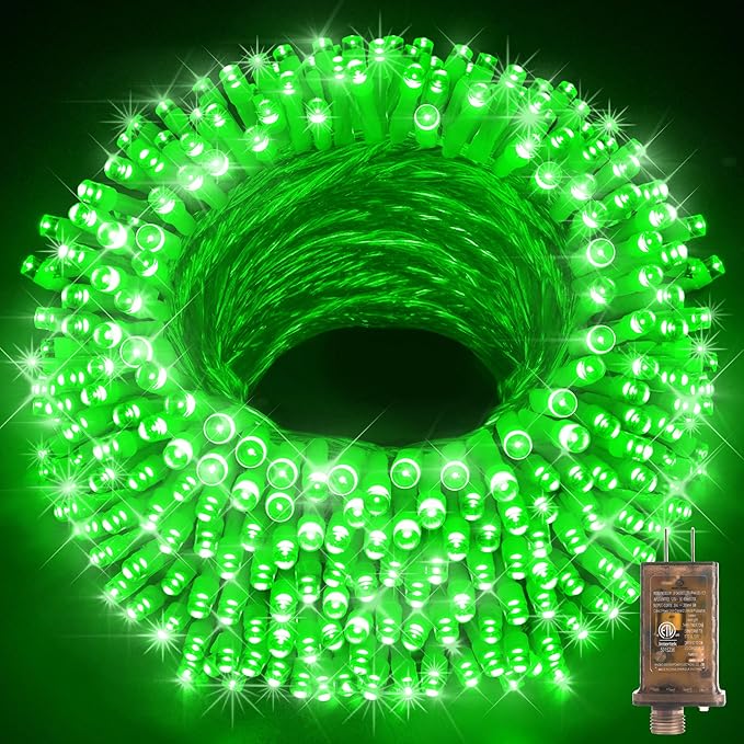 KNONEW 403ft 1000 LED Christmas String Lights Outdoor 8 Modes & Timer Fairy Light Plug in Waterproof LED Fairy Lights for Xmas Yard Tree Wedding Party Holiday Decorations (Green)-VerdiqueGarden
