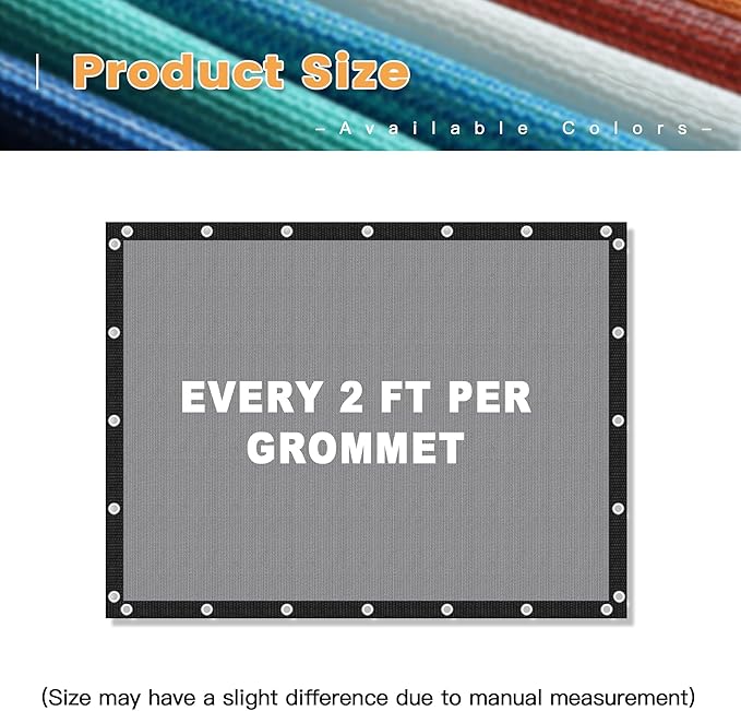 VICLLAX Shade Fabric Sun Shade Cloth with Every 2 FT Grommets for Patio Garden Pergola Cover Canopy 5x5 FT, Light Grey-VerdiqueGarden