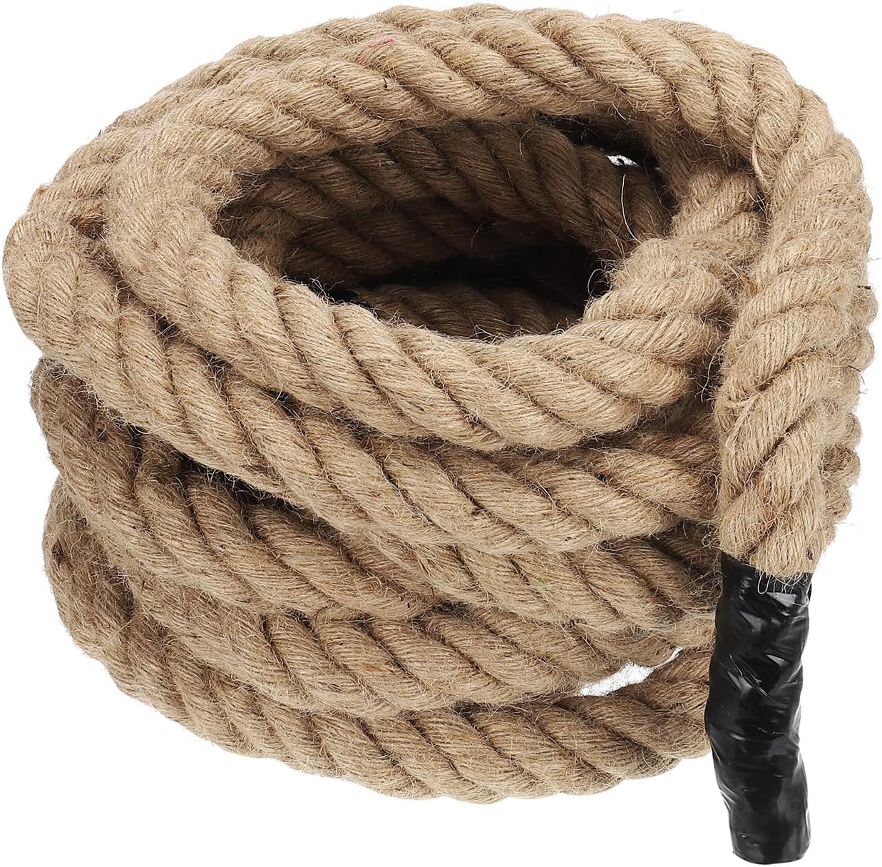 PATIKIL 1-1/4" x 25 Ft Twisted Manila Rope Jute Rope Natural Thick Jute Rope Twine Burlap Rope for Docks Railings Bundling Craft Tug of War Decorating-VerdiqueGarden